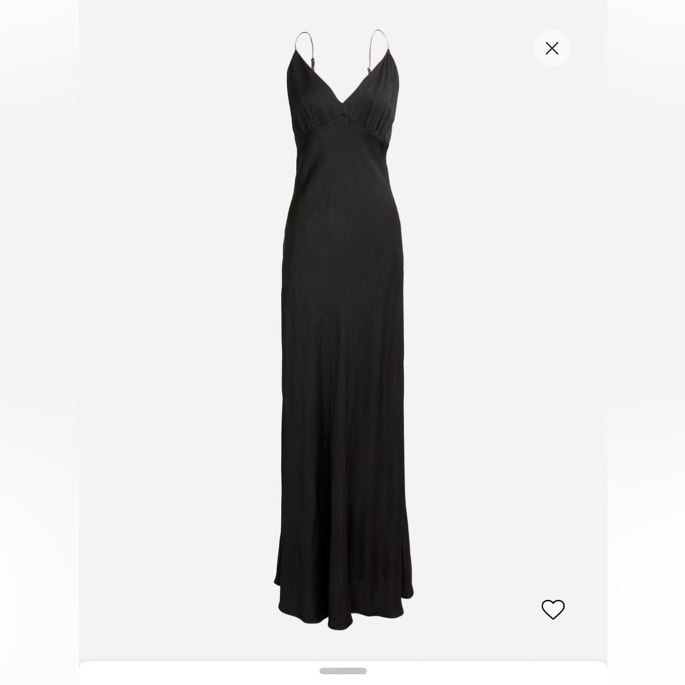 NWT J Crew Collection black full-length V-neck slip dress in luster crepe, 12